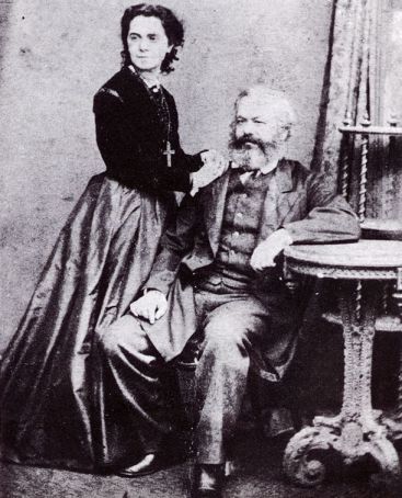 A portrait of Jenny and Karl Marx. 